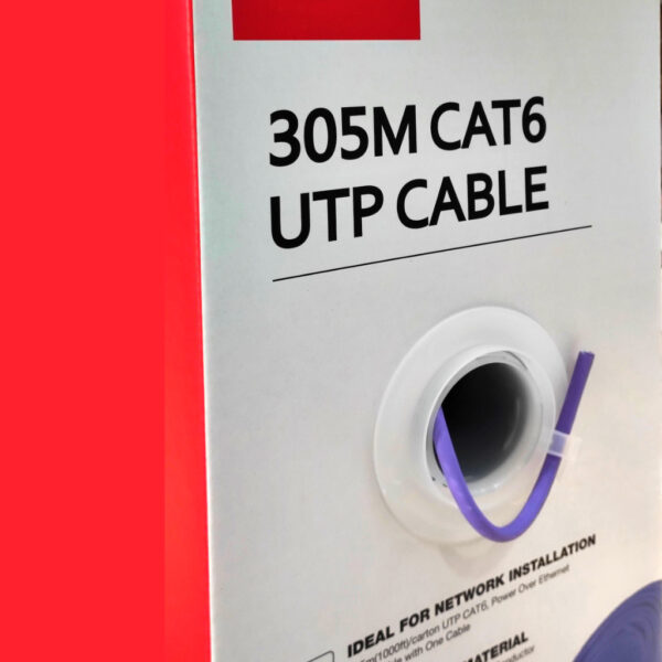 Bobina 305mts Cable UTP CAT6 0.53mm Cobre sin Oxigeno CE CPR Cca. Cubierta LSZH Violeta. Mejor Precio por 10u - Imagen 3