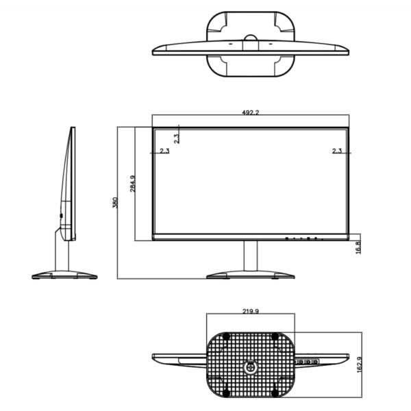 Monitor 21.45” Dahua para Seguridad 24/7 VGA/HDMI 16:9 1080P - Imagen 2