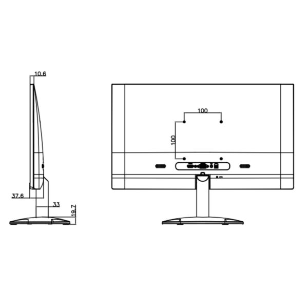 Monitor 21.45” Dahua para Seguridad 24/7 VGA/HDMI 16:9 1080P - Imagen 3