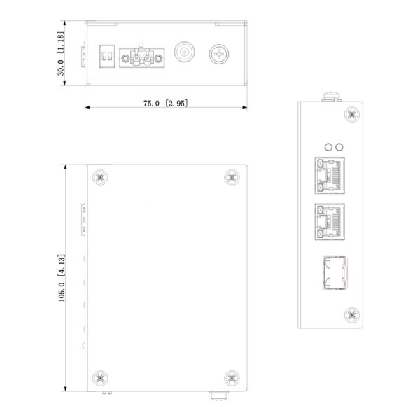 Switch PoE 2.0 2 puertos (1p 10/100 + 1p Gigabit) +1SFP Uplink Gigabit 60W No_Manejable Layer2 - Imagen 2