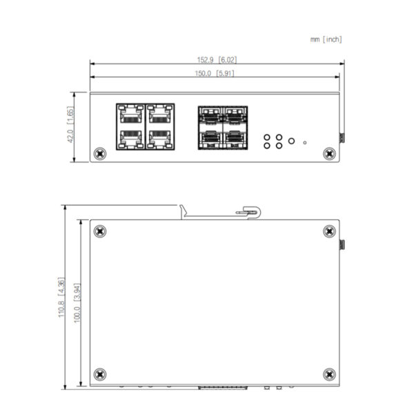 Switch Hardened PoE 4 puertos 10/100 +4SFP Gigabit 60W Manejable Layer2 - Imagen 4