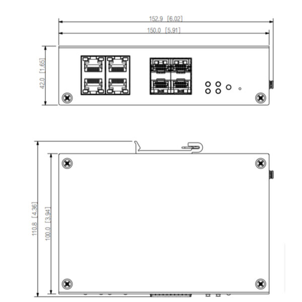Switch Hardened PoE 4 puertos 10/100 +4SFP Gigabit 96W Manejable Layer2 - Imagen 4
