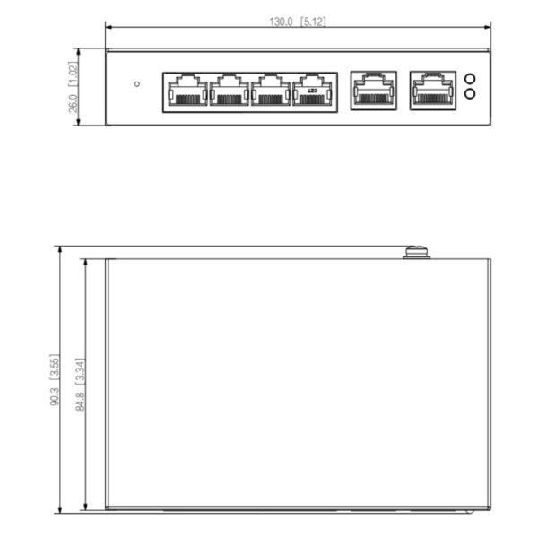 Switch PoE 4 puertos 10/100 + 2RJ45 Uplink Gigabit 60W Manejable en Cloud Layer2 - Imagen 2