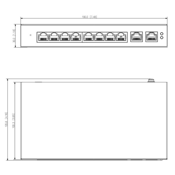 Switch PoE 8 puertos Gigabit + 2RJ45 Uplink Gigabit 110W Manejable en Cloud Layer2 - Imagen 2