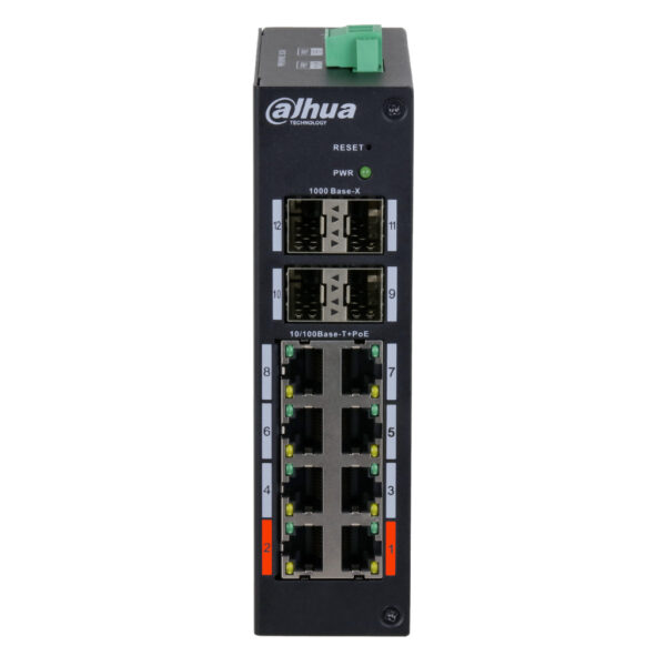 Switch Hardened PoE 8 puertos 10/100 +4SFP Gigabit 120W Manejable Layer2 - Imagen 2