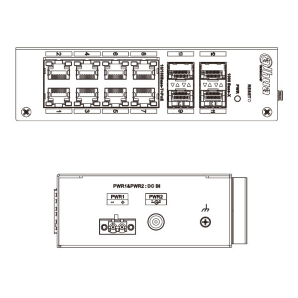 Switch Hardened PoE 8 puertos 10/100 +4SFP Gigabit 120W Manejable Layer2 - Imagen 5