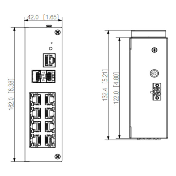 Switch Hardened PoE 8 puertos Gigabit +2SFP Gigabit 110W Manejable Layer2 - Imagen 2