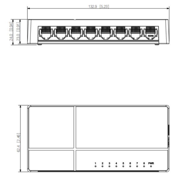 Switch 8 puertos 10/100/1000 Gigabit Layer2 - Imagen 2