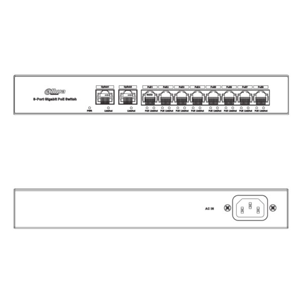 Switch PoE 8 puertos Gigabit + 2RJ45 Uplink Gigabit 65W No_Manejable Layer2 - Imagen 5