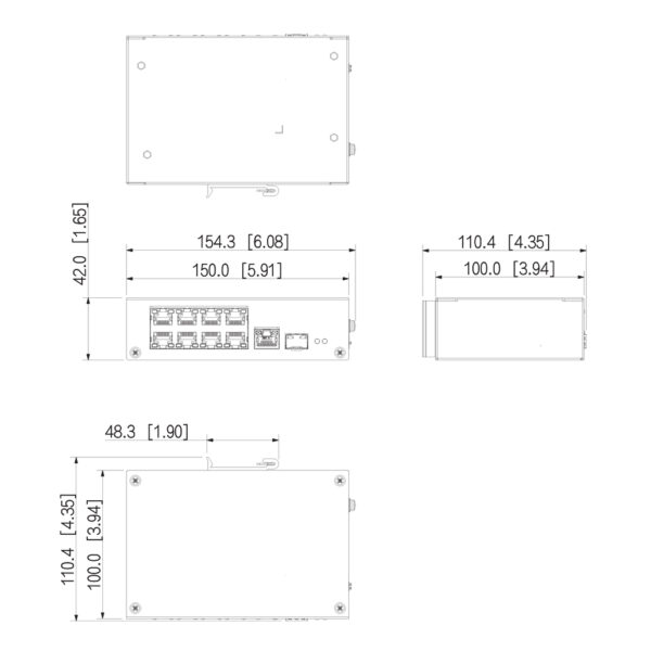 Switch PoE 2.0 8 puertos 10/100 +1RJ45 Uplink Gigabit +1SFP Uplink Gigabit 90W No_Manejable Layer2 - Imagen 2