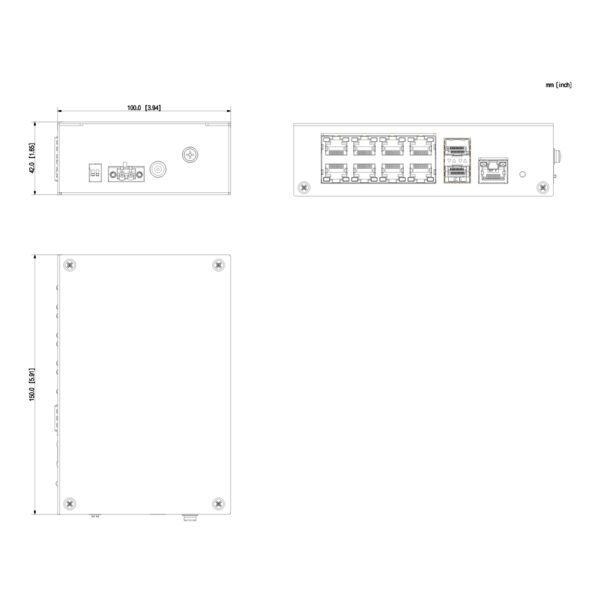 Switch PoE 2.0 8 puertos Gigabit +2SFP Uplink +1RJ45 Uplink Gigabit 120W No_Manejable Layer2 - Imagen 2