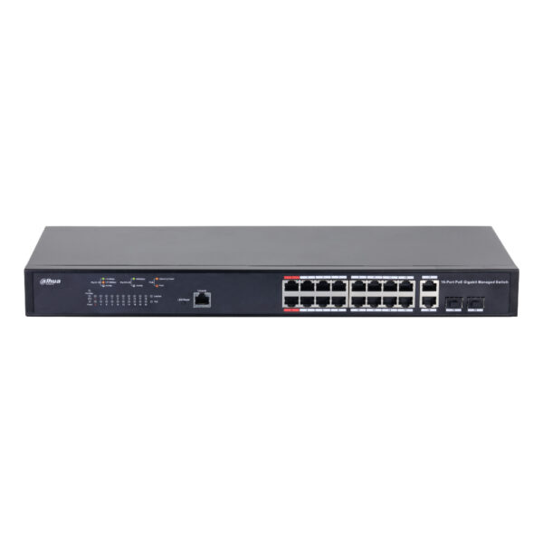 Switch PoE 2.0 16 puertos Gigabit + 2 Combo Gigabit RJ45/SFP Uplink 130W Manejable Layer2 - Imagen 2