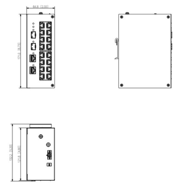 Switch Hardened PoE 16 puertos Gigabit (2RJ45+2SFP) Uplink Gigabit 190W No_Manejable Layer2 - Imagen 2