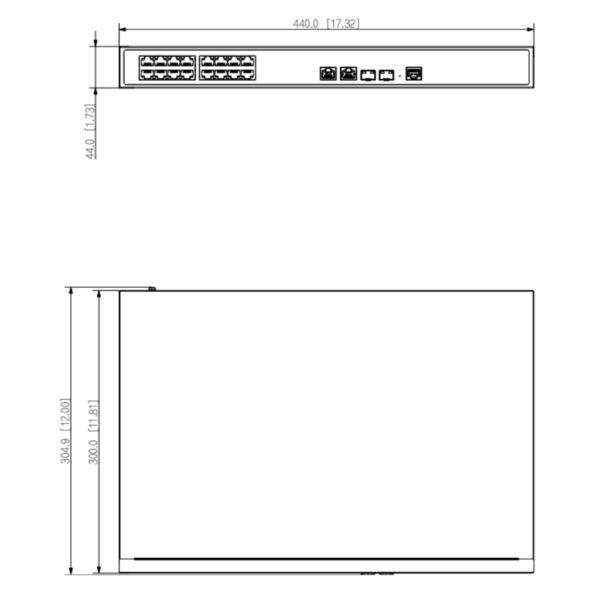 Switch PoE 16 puertos Gigabit + 2 Uplink Gigabit RJ45 + 2SFP Gigabit 240W Manejable Layer2 - Imagen 2