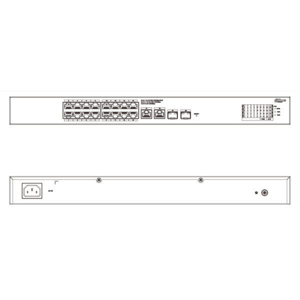 Switch PoE 16 puertos Gigabit + 2 Uplink Gigabit RJ45 + 2SFP Gigabit 135W Manejable en Cloud Layer2 - Imagen 4