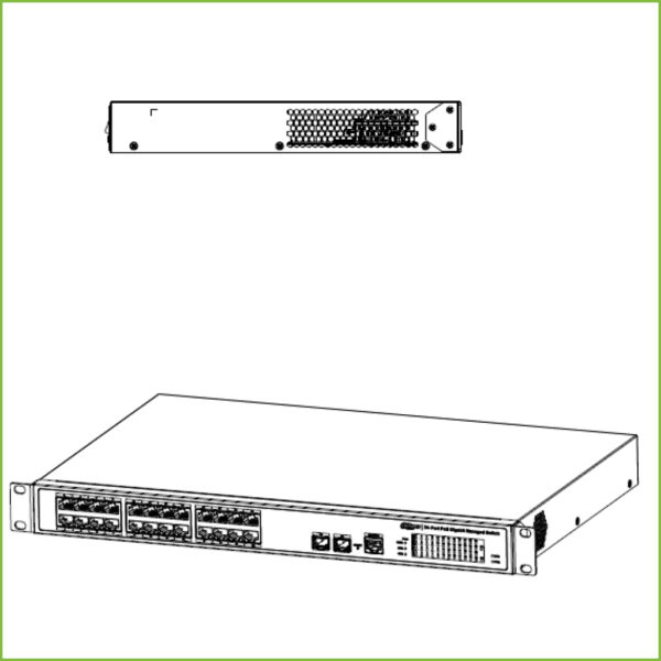 Switch PoE 24 puertos 10/100/1000 + 2 Uplink Gigabit SFP 360W 802.3at Manejable Layer2 - Imagen 3
