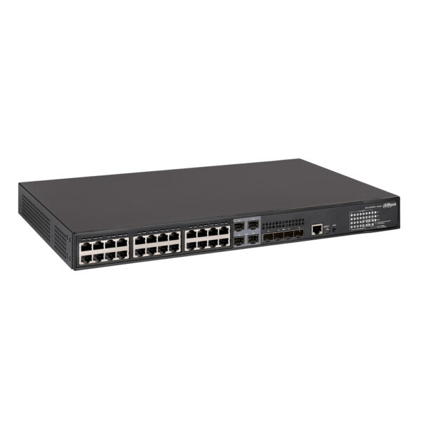 Switch PoE 24 puertos Gigabit + 4 Combo Gigabit SFP/SFP+ 10Gbps 370W Manejable Layer3 - Imagen 2