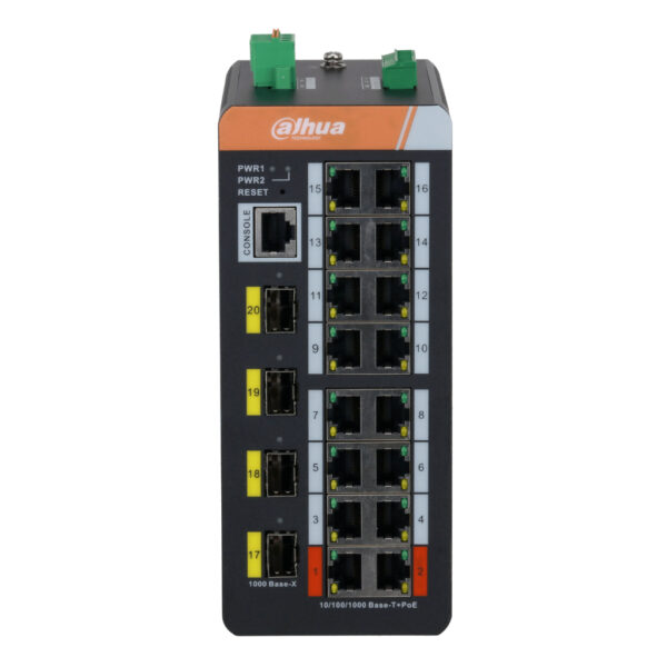 Switch PoE 2.0 Industrial 16 puertos Gigabit + 4SFP Uplink Gigabit 240W Manejable Layer2 - Imagen 2