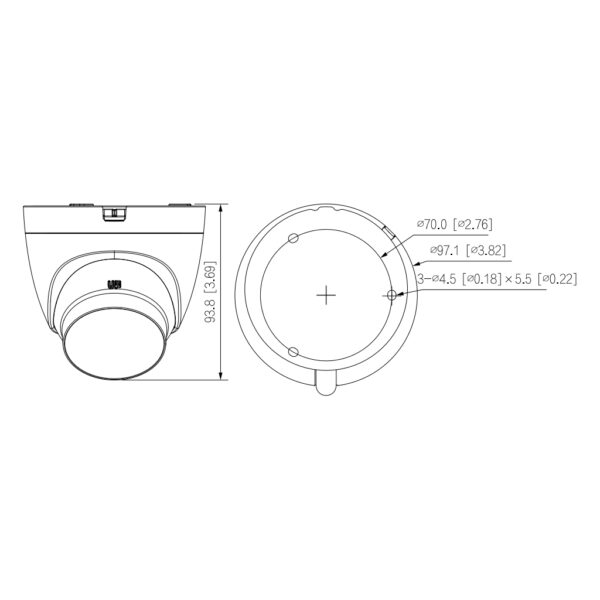 MiniDomo HDCVI 4EN1 2M 1080P Iluminación Dual LED20m/IR20m 2.8mm IP67 MIC Quick-to-install - Imagen 3