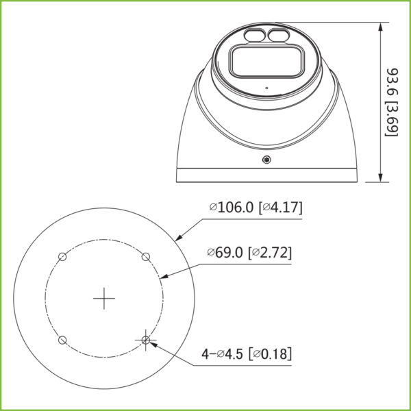 MiniDomo HDCVI 4EN1 2M 1080P FULL COLOR 2.0 WDR Starlight LED40m 2.8mm IP67 MIC - Imagen 2