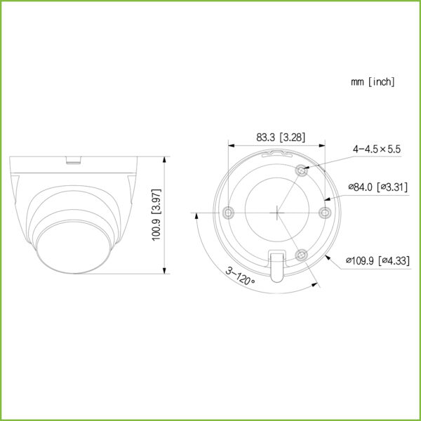 Domo HDCVI 2M dWDR LED30m 2.8mm IP67 PIR Disuasión activa Quick-to-install - Imagen 3