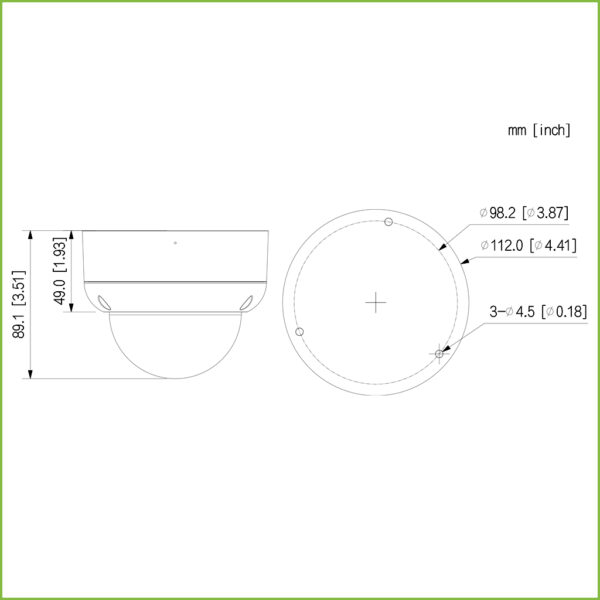 Domo HDCVI 4EN1 2M 1080P WDR Starlight IR40m 2.8mm IP67 IK10 MIC AUDIO - Imagen 3
