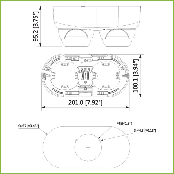 MiniDomo HDCVI 2M de Doble Lente DN ICR WDR Starlight IR30m 0Lux 3.6mm IP67 AUDIO Broadcast - Imagen 2