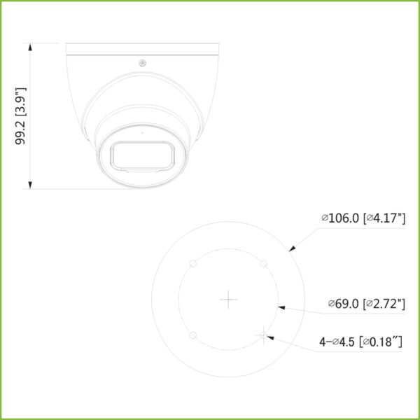 MiniDomo HDCVI 4EN1 2M 1080P FULL COLOR WDR Starlight 3.6mm IP67 AUDIO MIC - Imagen 2