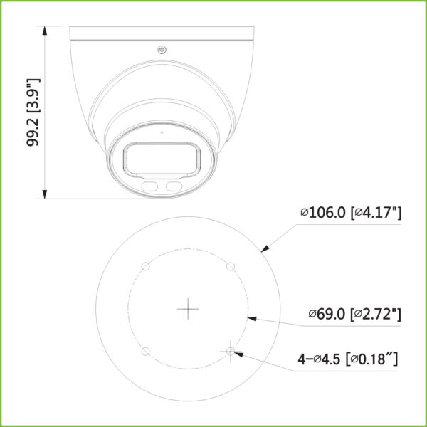 MiniDomo HDCVI 4EN1 2M 1080P FULL COLOR WDR Starlight LED40m 3.6mm IP67 AUDIO MIC - Imagen 2