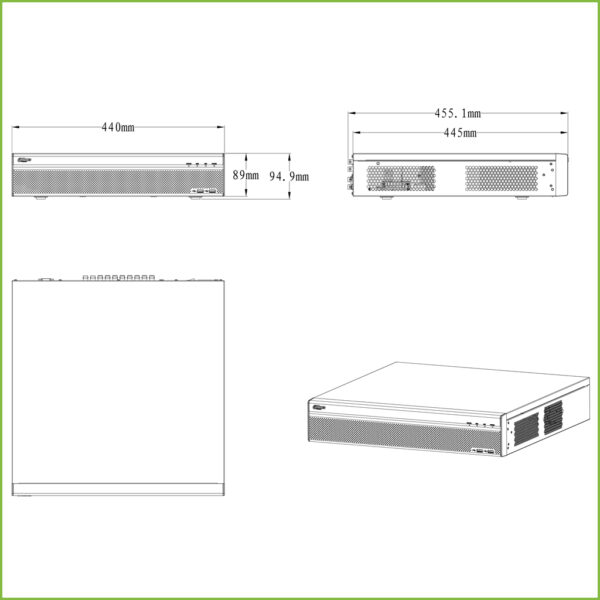 DVR 5EN1 8ch 4MP@12ips +56IP 12MP 2HDMI 8HDD E/S - Imagen 2