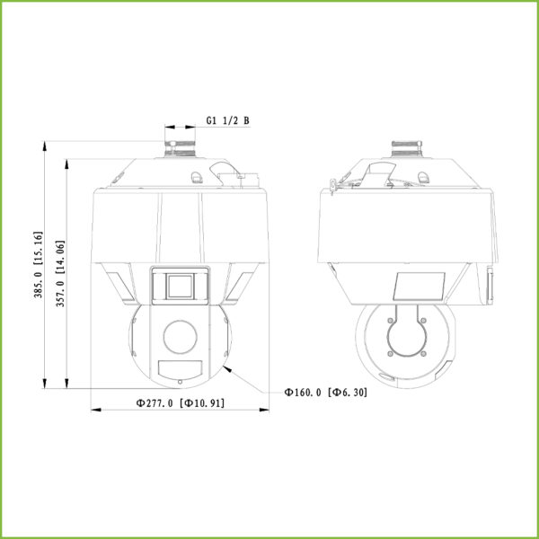 Domo Dual-PTZ IP 4M DN WDR Starlight IR100m + Luz blanca 25X 3D IP67 Hi-POE AUDIO E/S AI - Imagen 2