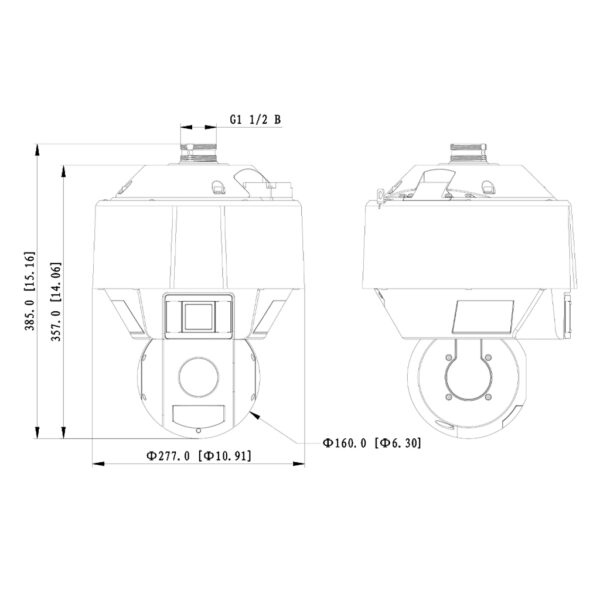 Domo Dual-PTZ IP 4M DN WDR Starlight LED30m/IR100m 4x/25x IP67 Hi-POE AUDIO E/S AI - Imagen 2