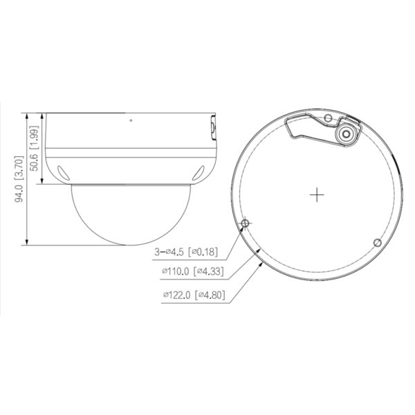 Domo IP H265 4M WDR Deeplight IR50m 2.8mm IK10 IP67 ePoE SD AUDIO MIC E/S AI - Imagen 3