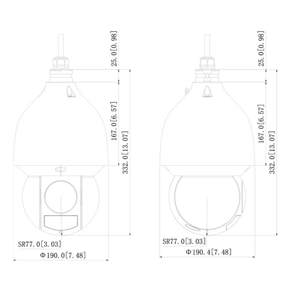Domo PTZ IP 2M DN WDR Starlight IVS SMD IR150m 25X IP67 IK10 PoE+ AUDIO E/S AI - Imagen 2