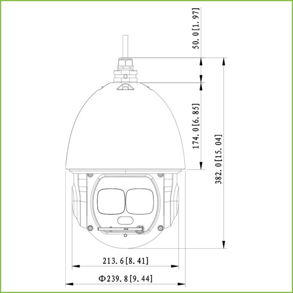 Domo PTZ IP AI 2M DN WDR Starlight Laser 550m 33X 3D IP67 Hi-POE AUDIO E/S - Imagen 2