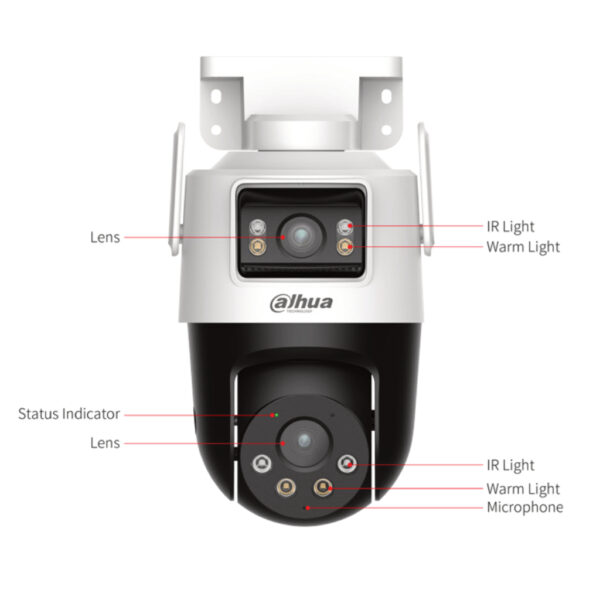 P3D-3F-PV - Cámara PT IP DUAL-LENS 3M+3M H265 Iluminación Dual LED20m/IR30m IP66 WiFi MIC/Altavoz AI - Imagen 4