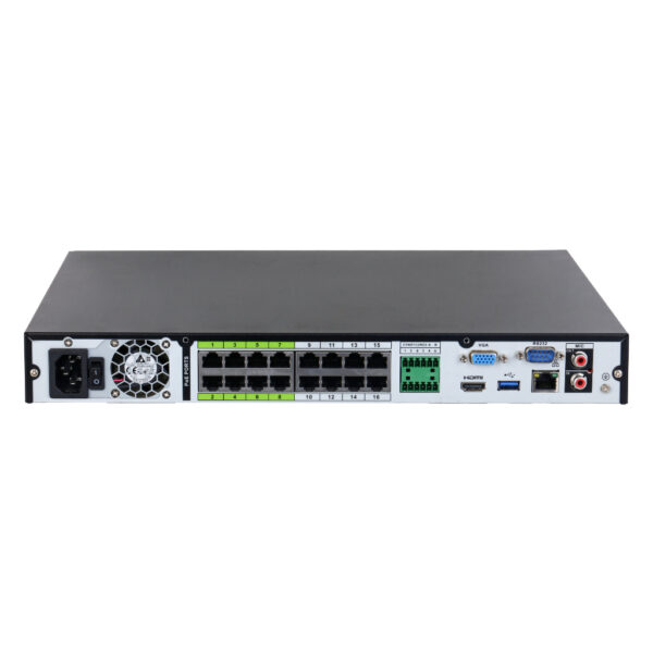 NVR 16ch 384Mbps H265 HDMI 16PoE 2HDD E/S AI - Imagen 3