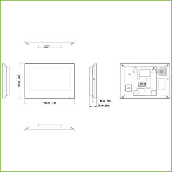 Monitor Android Interior 7" de Superficie para Videoportero IP WiFi Pantalla Táctil PoE SD 8E/1S Alarma Blanco - Imagen 2