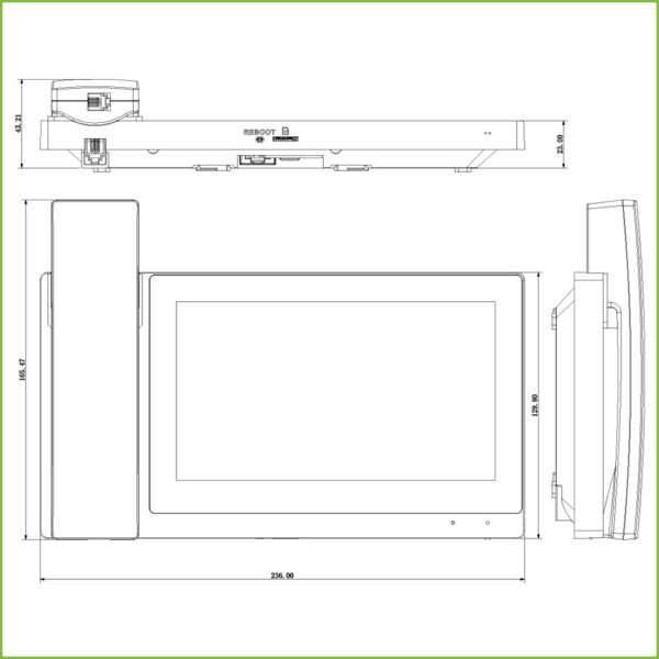 Monitor Interior 7" de Superficie para Videoportero IP Pantalla Táctil PoE SD 6E 1S Alarma Negro - Imagen 2