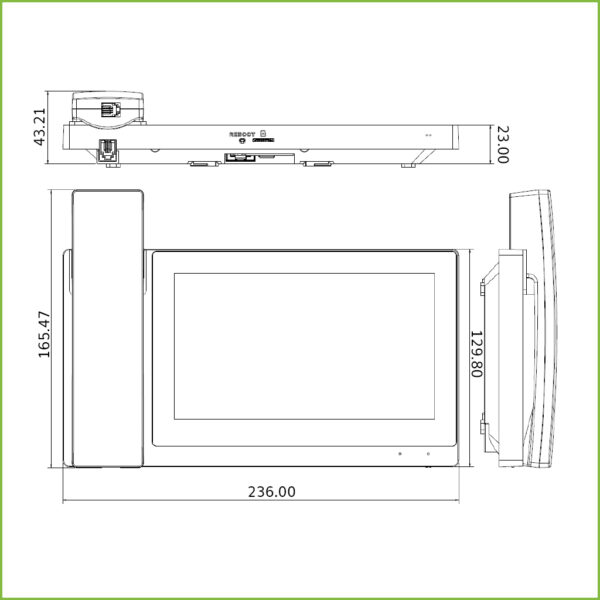 Monitor Interior 7" de Superficie para Videoportero IP Pantalla Táctil PoE SD 6E 1S Alarma Blanco - Imagen 2