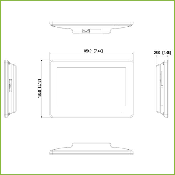 Monitor Interior 7" de Superficie para Videoportero IP Pantalla Táctil PoE SD 6E 1S Alarma Negro - Imagen 2
