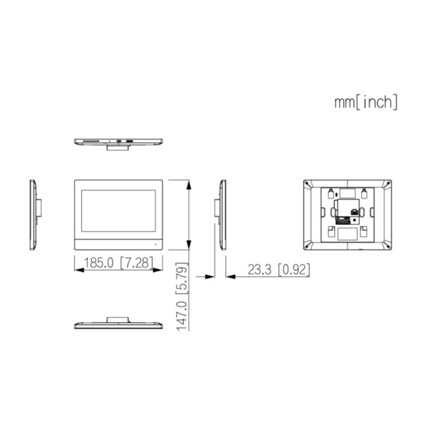 Monitor Interior 7" de Superficie para Videoportero IP WiFi PoE SD 6E 1S Alarma Negro - Imagen 4