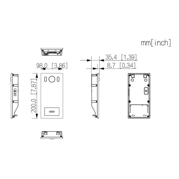 Estación Exterior de Videoportero IP 2-hilos con Cámara 2MP Mifare IK08 IP65 PoE - Imagen 2