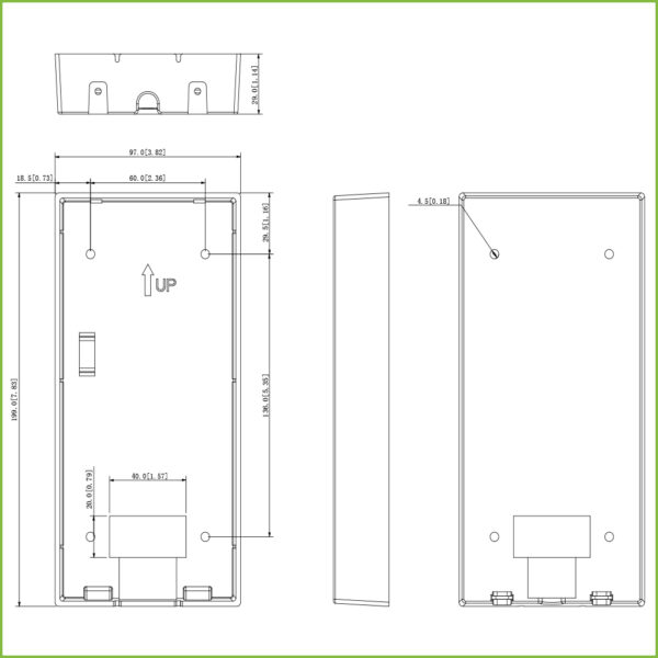 Caja de montaje en superficie para VTO322xE-P / VTO622xE-P - Imagen 2