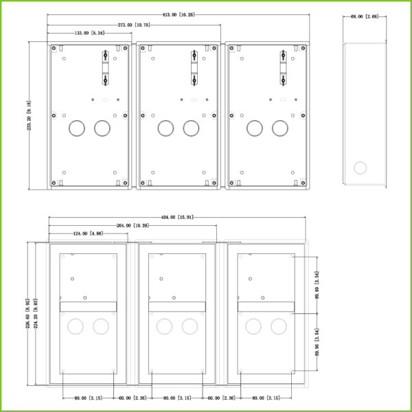 Caja de montaje para 2 módulos de Videoportero Dahua insertar / superficie para VTO4202F-X series - Imagen 3