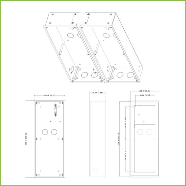 Caja de montaje para 3 módulos de Videoportero Dahua insertar / superficie para VTO4202F-X series - Imagen 2