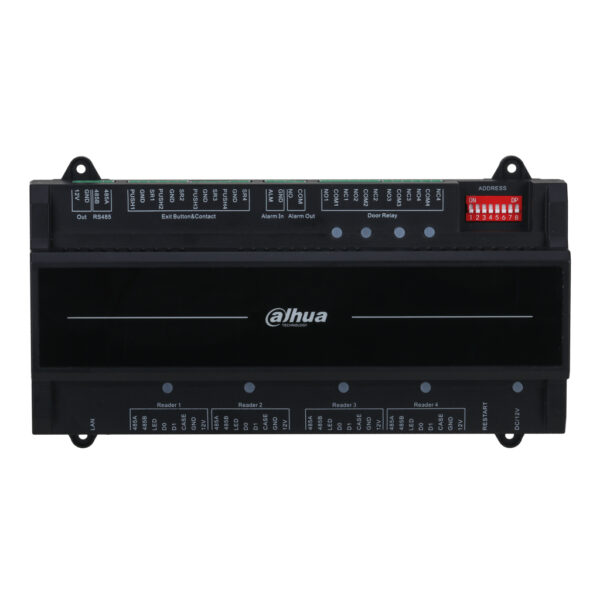 Controladora 4 Puertas / 1 Dirección para Carril DIN IP Wiegand RS-485