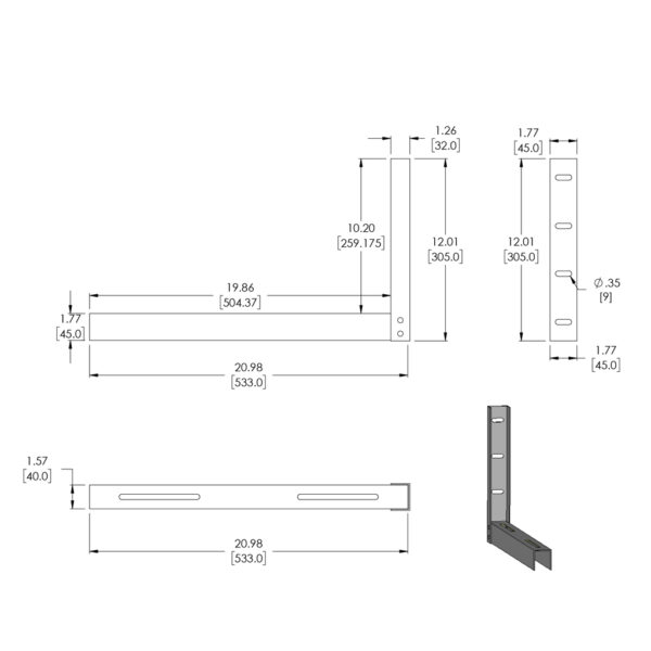 Soportes tipo Escuadra para instalación horizontal de DVRLOCKBOX - Imagen 2
