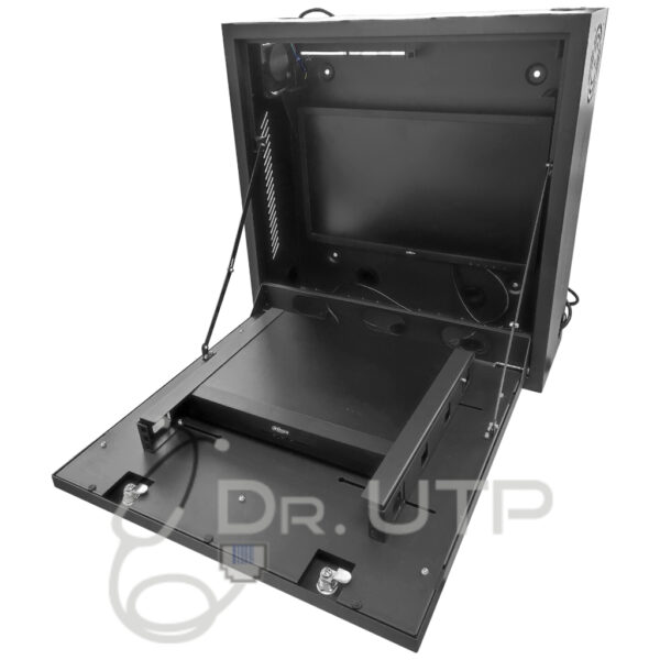 Arcón Vertical para grabador y pantalla con 2 llaves, ventilador y pasacables