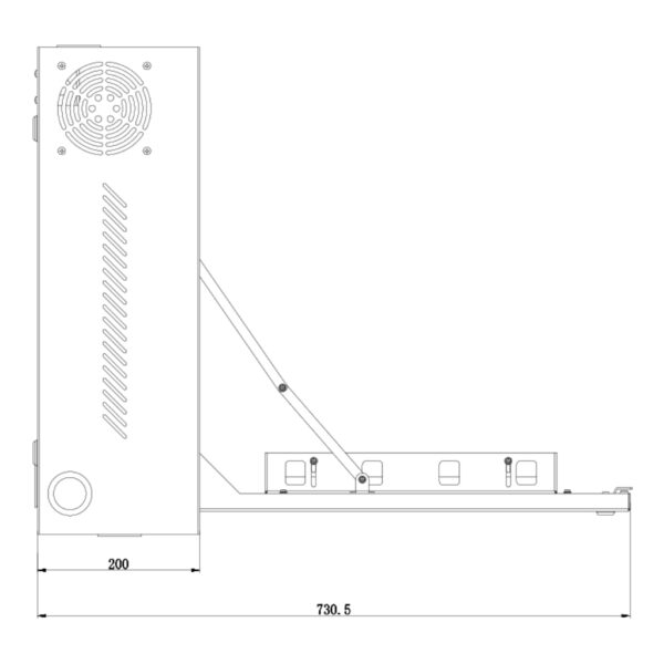 Arcón Vertical para grabador y pantalla con 2 llaves, ventilador y pasacables - Imagen 9